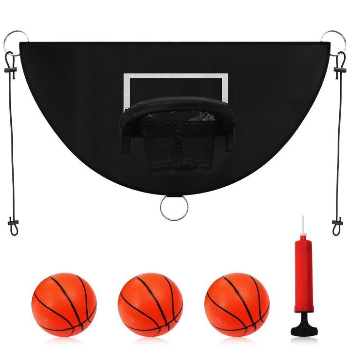 TOYMIS Trampolin Basketballkorb, Abreissrand zum Eintauchen TrampolinBasketballaufsatz mit Mini Bask