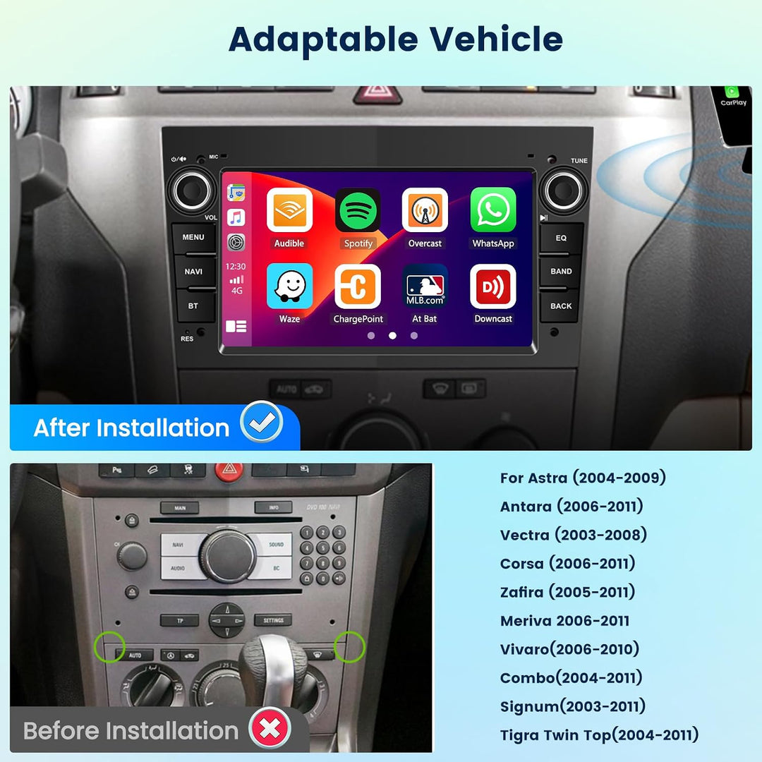 [8 Kern 6G+128G] Inefala Android 15 Autoradio für Opel Astra Antara Corsa Meriva Vivaro, 7" Touchscr