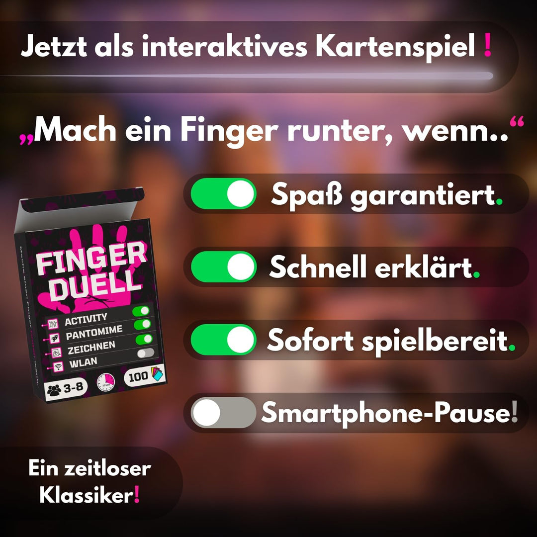 Das Fingerduell | Activity Zeichen Pantomime Quiz | Kartenspiel mit +170 Aufgaben | Interaktive Akti