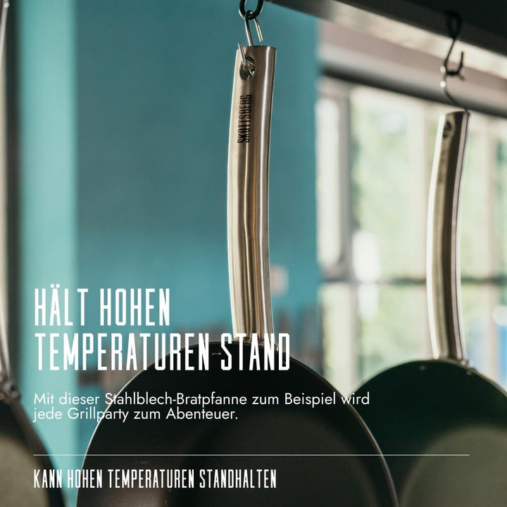 SKOTTSBERG Bratpfanne 20 cm Stahlpfanne voreingebrannt ohne Antihaftbeschichtung Skillet Stiel-Pfann