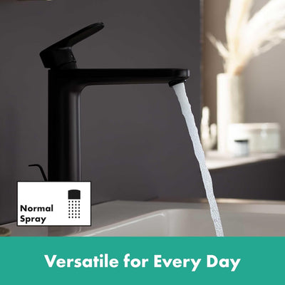 hansgrohe Waschtischarmatur Vernis Blend, Wasserhahn Bad mit Auslauf Höhe 190 mm, mit Zugstange, Bad