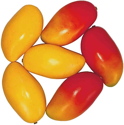 Ulalaza 6 Stück künstliche Mango-Früchte, realistisches Modell, lebensecht, dekoratives Obst und Gem