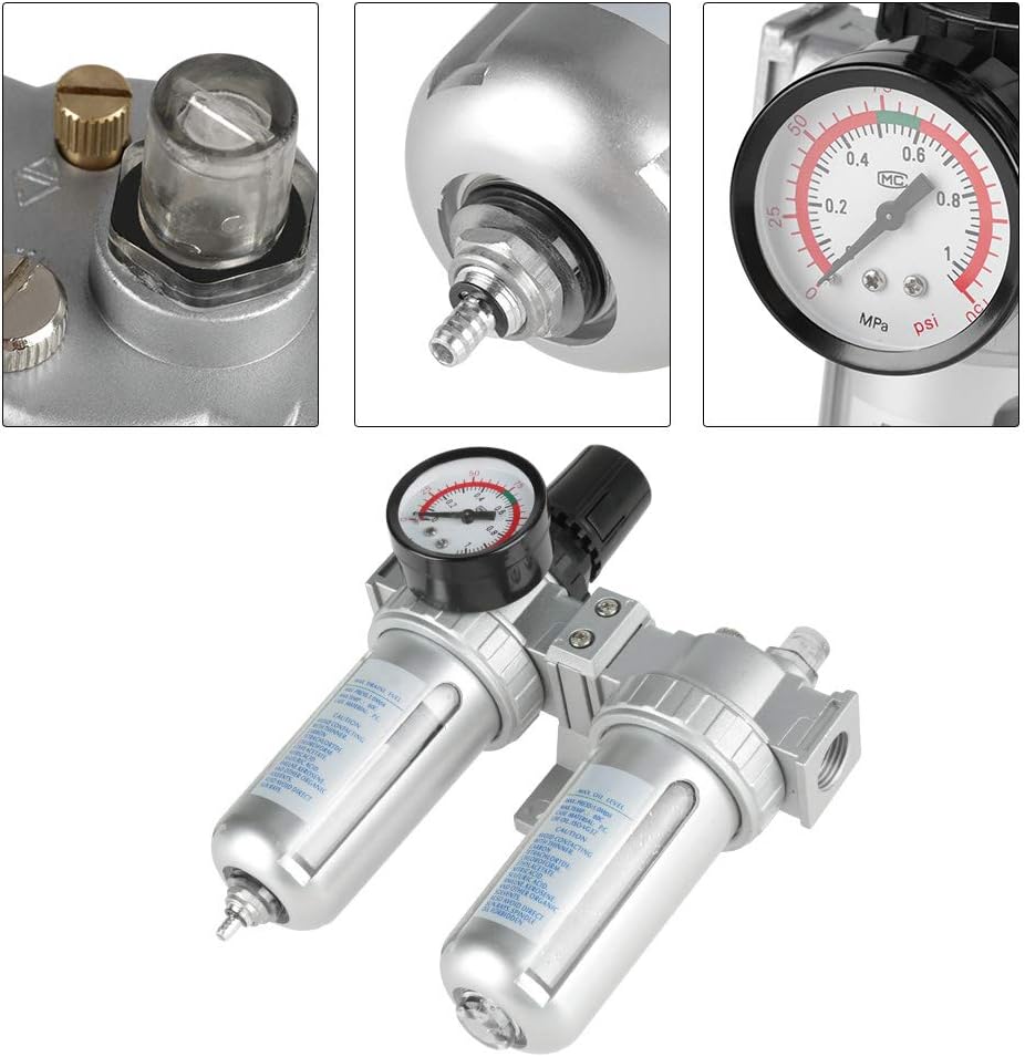 Luftfilterregler, 1/2" Ölabscheider Kompressorfilter für Kompressor und Druckluftwerkzeuge