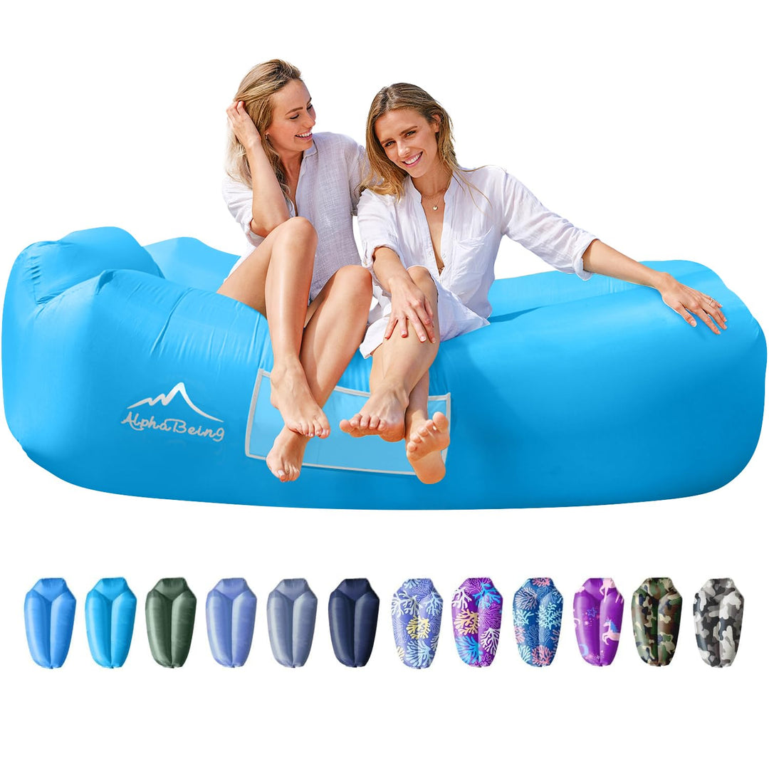 AlphaBeing Aufblasbare Liege Strandkorb Zubehör, Luftsofa Hängematte Aufblasbare Couch für Camping H