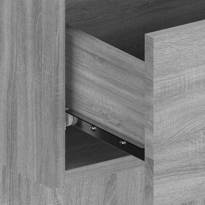 WIFESE Wand-Nachttisch Grau Sonoma Holzwerkstoff 48,5x32,5x80 cm Nachtschrank Nachtkästchen Bedside