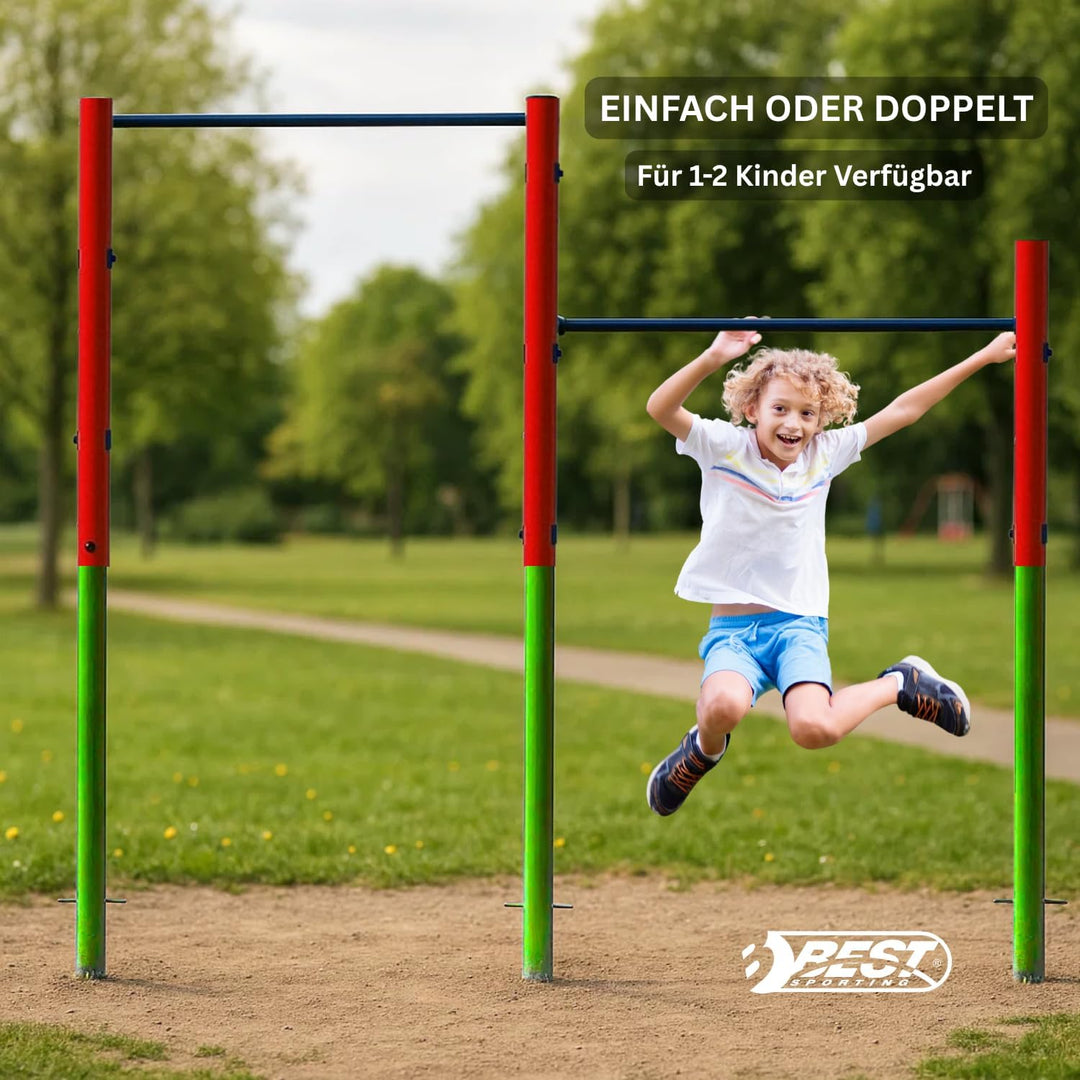 Best Sporting Turnreck Garten I Reckstange Garten Kinder und Erwachsene I Höhenverstellbare Kletters