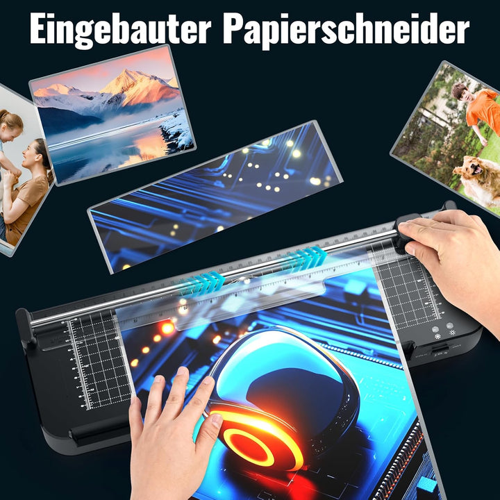 Laminiergerät A3 für A3 A4 A5 A6 A7 mit 50pcs Laminierfolien, Heiss und Kalt Laminiergerät mit Papie