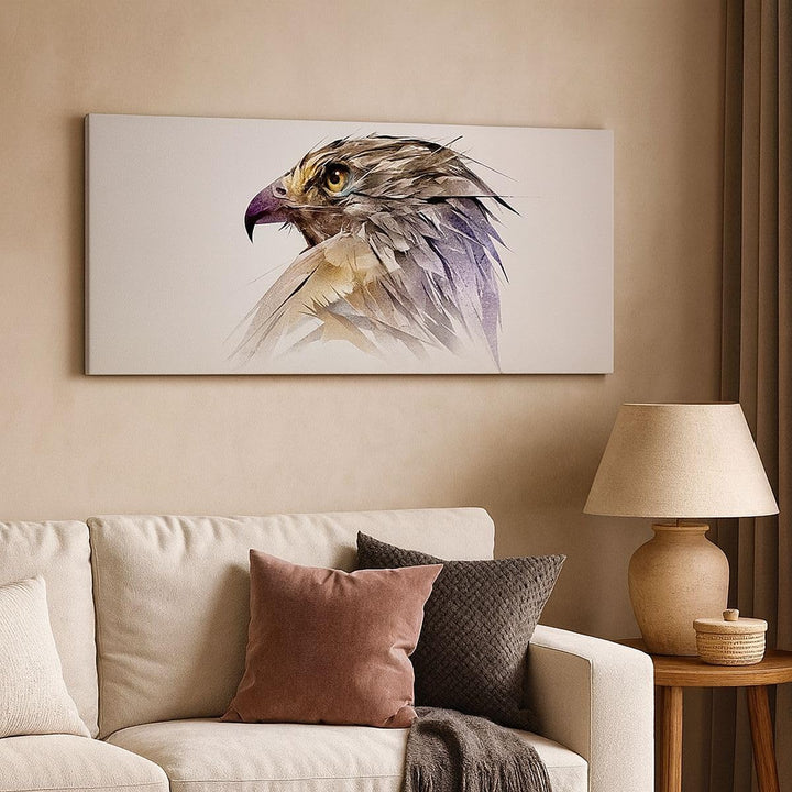 Panorama Bilder auf Leinwand 100x40cm Leinwandbild Adler Vogel Feder Gross Wanddeko Bild Schlafzimme