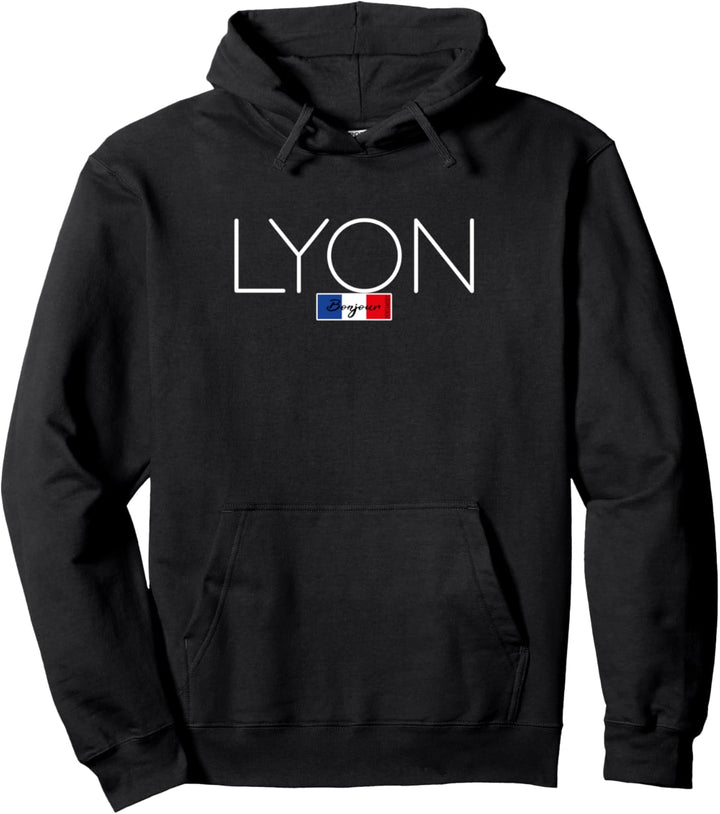 Lyon Frankreich Urlaub Sommer Party weisse Schrift Pullover Hoodie