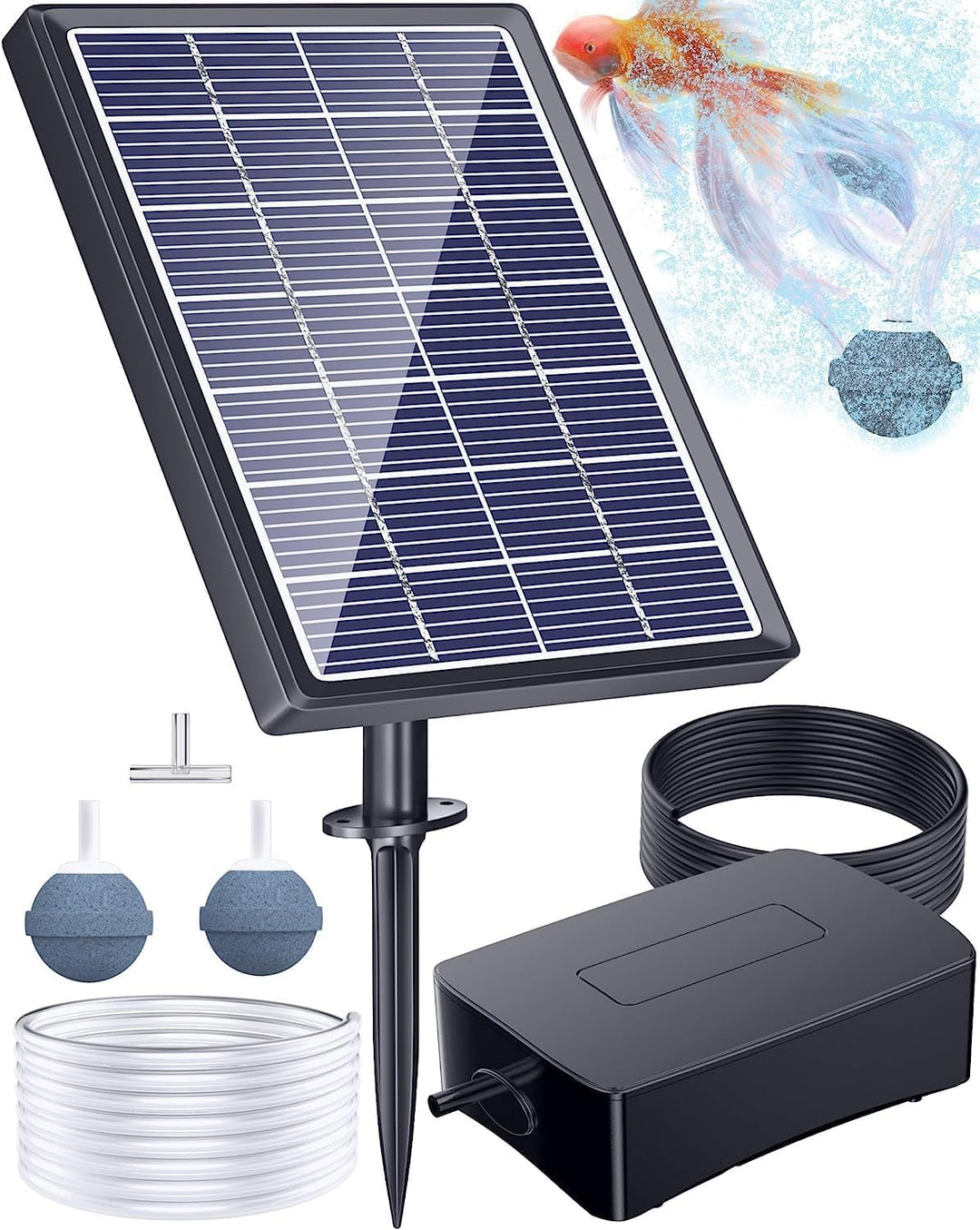 Biling Solar Teichbelüfter mit akku, 2.5W Solar Sauerstoffpumpe für Teich Teichbelüfter Solar Aquari