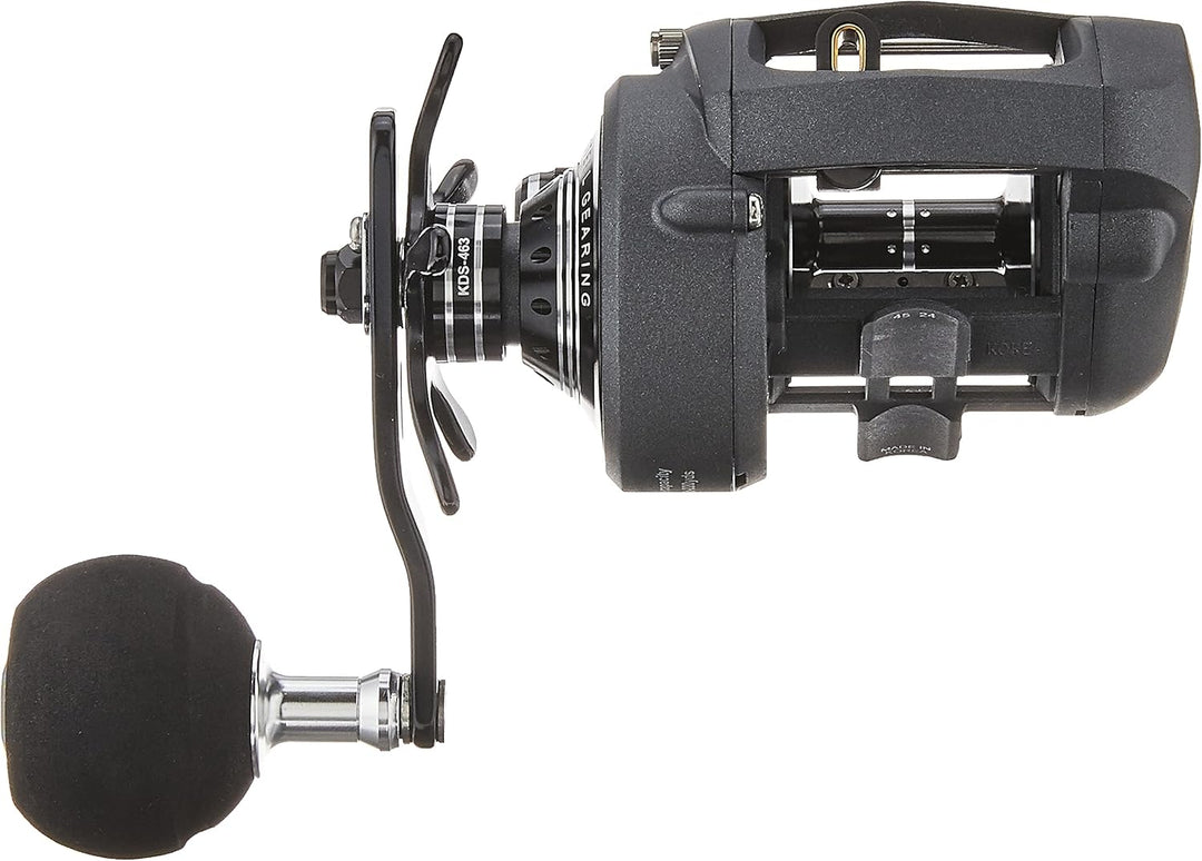 Okuma Komodo SS Baitcaster mit Aluminiumrahmen, Edelstahl, niedriges Profil Einheitsgrösse Power-Gri