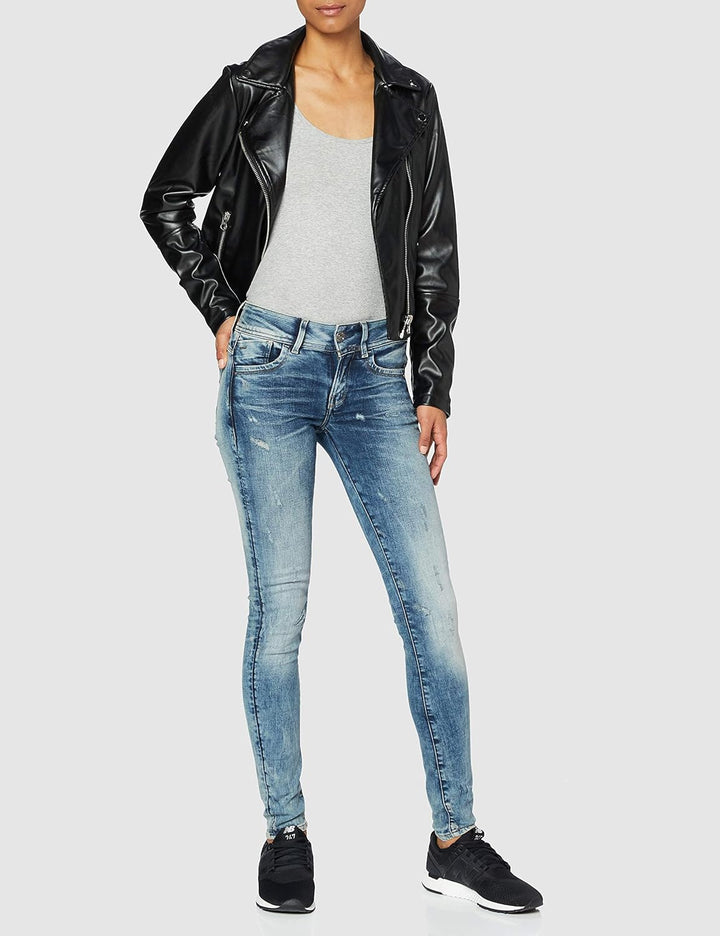 G-STAR Raw Women's Lynn Mid Skinny Jeans Jeans 26W / 30L Blau (Vintage Medium Aged Small Destroy D06