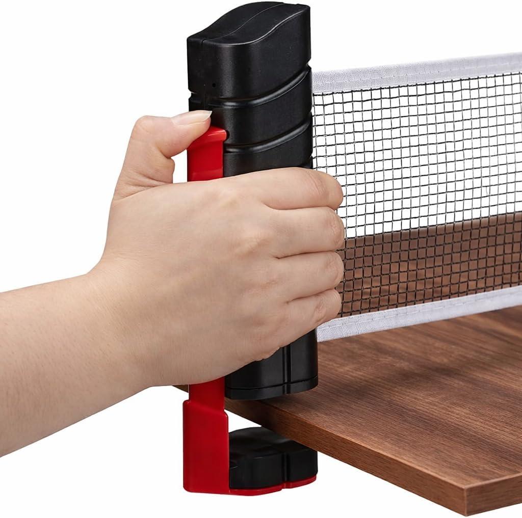 Ausziehbares Tischtennisnetz mit Hülle - verstellbar bis 1,7 Meter, Universal-Clips 0,5 bis 5,5 cm