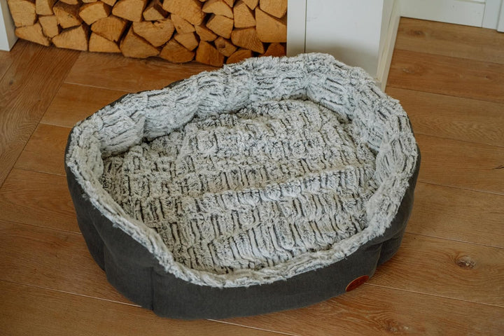 Nobby Komfort Bett oval "CACHO" dunkelgrau L x B x H: 86 x 70 x 24 cm dunkelgrau 86 x 70 x 24 cm, du