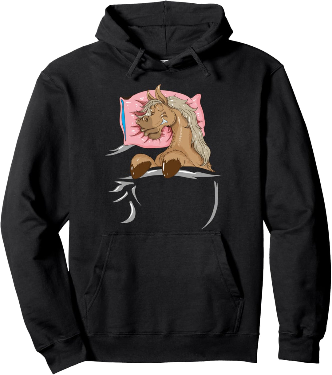 Pferdebesitzer Pferd schläft Schlummer Reiterhof Geschenk Pullover Hoodie