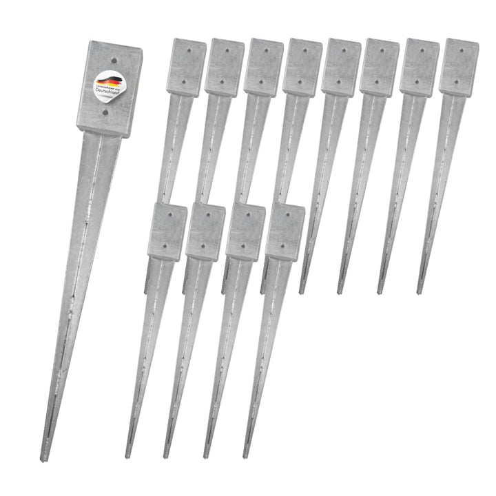 13x Bodeneinschlaganker 71x71x750mm, verzinkt, für Kanthölzer Set 13 Stück 71x71x750mm, Set 13 Stück
