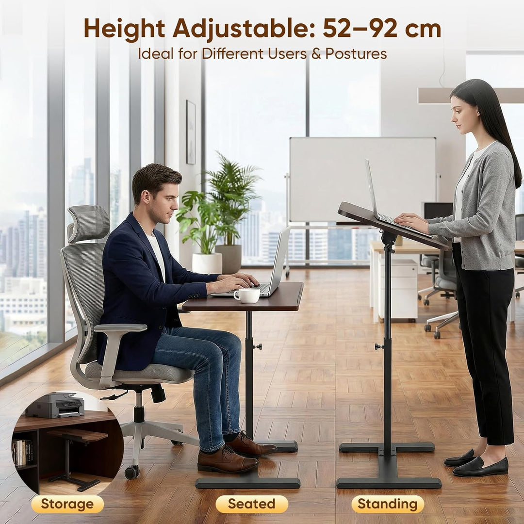 Beistelltisch C Form, Höhenverstellbar 50-80 cm, 60 x 40 cm grosse Tischplatte,360° drehbar mobiler