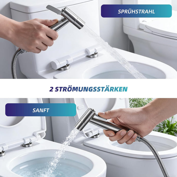 Bidet Handbrause Set, Edelstahl Hand Gehalten Sprayer, handbrause mit schlauch, Bidet Aufsatz für Du