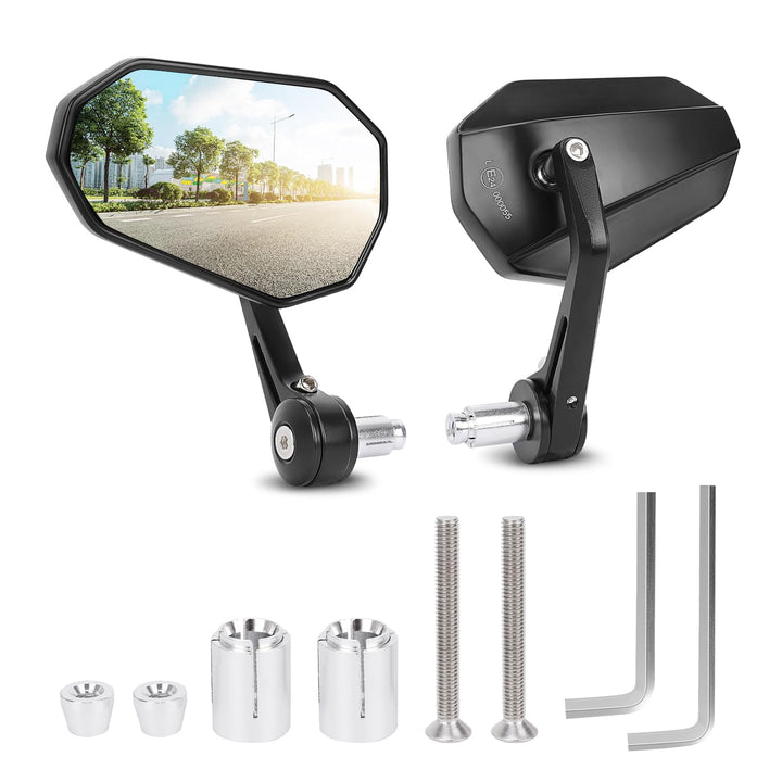 SUPAREE Motorrad Spiegel Universal Motorrad Rückspiegel Motorrad Spiegel e-geprüft 360°Drehbar mit R