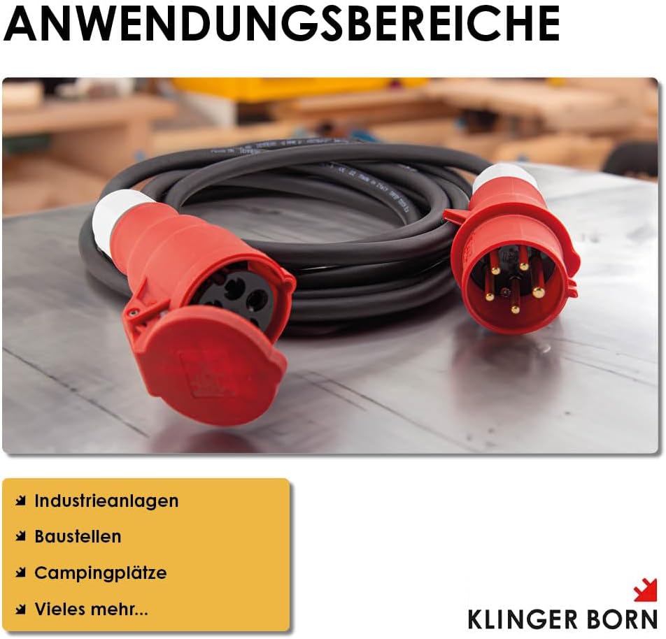 CEE-Verlängerungsleitung H07RN-F 5G2,5 | 16A - 5m, 10m, 20m, | Starkstrom, Kraftstrom | IP44 | Ideal