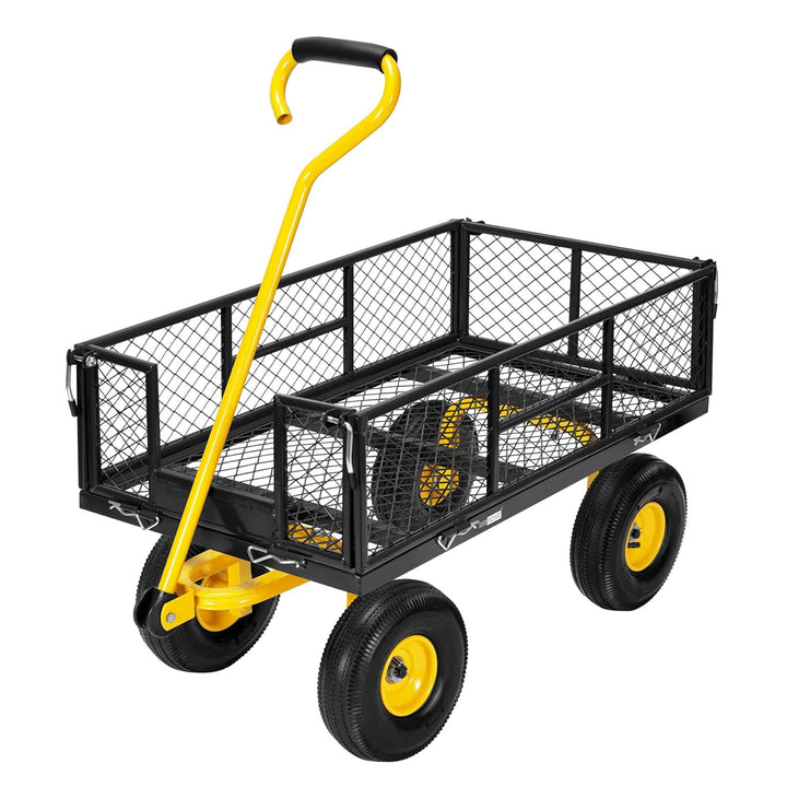 VIVOHOME Gartenwagen Bollerwagen mit Abnehmbaren Seiten Belastbar bis 400kg | Belastbarer Transportw
