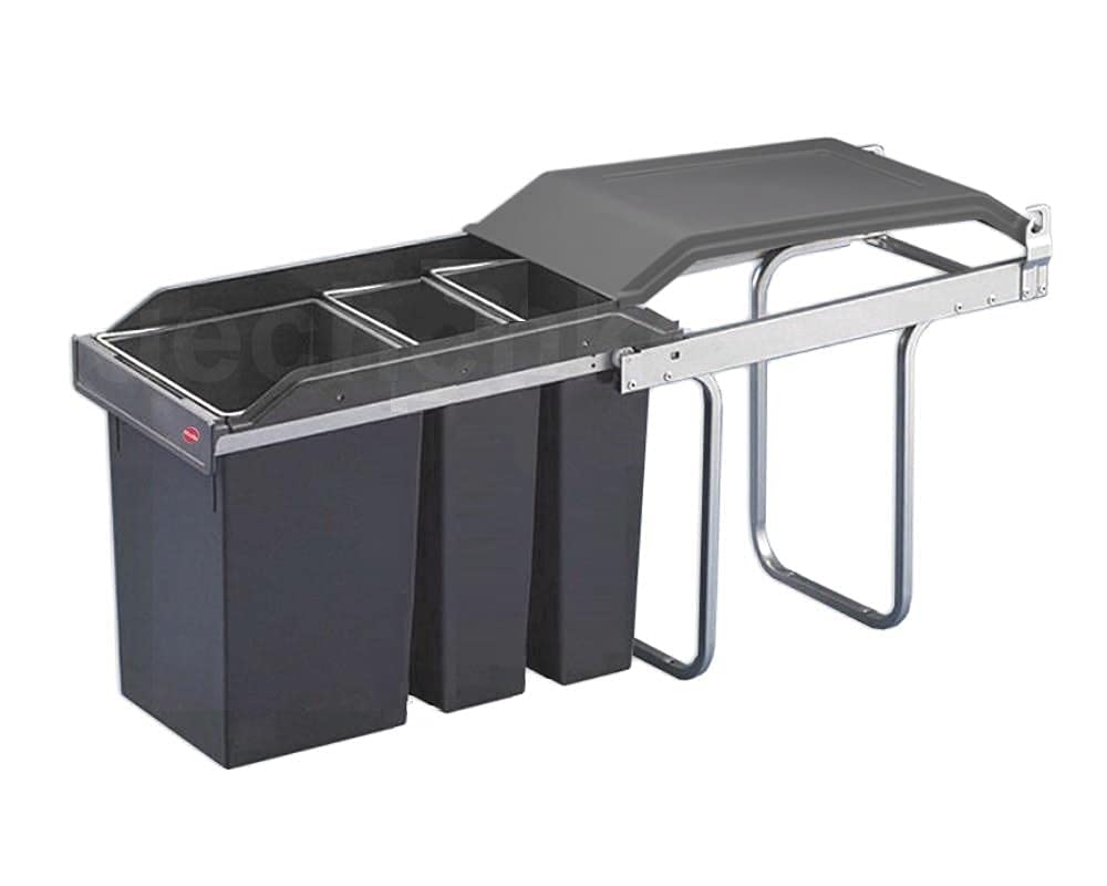 Hailo Abfallsammler Tandem 3650191 | für Schränke ab 300 mm Breite | Einbau Mülleimer 2x 7 + 15L | p