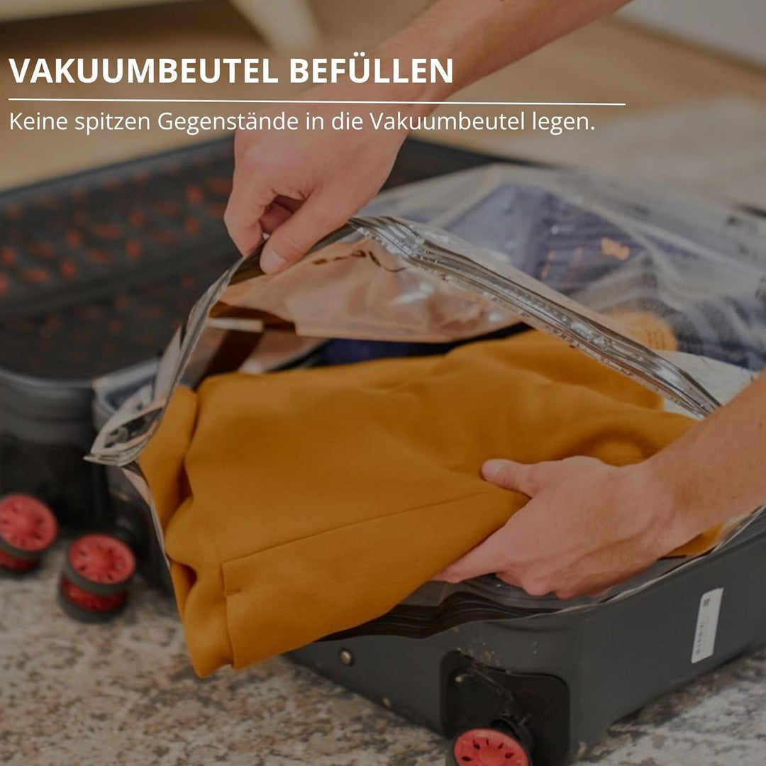 Luvego Vakuumierbeutel für Kleidung und Bettdecken mit Handpumpe - 13Stück, 2xJumbo, 3x Large, 3x Me