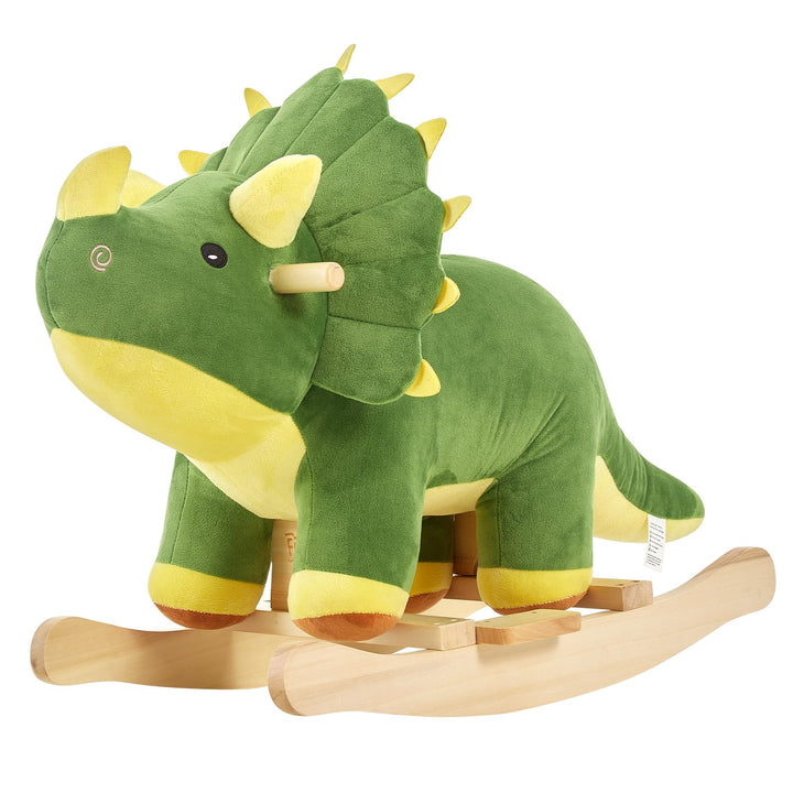 FUNLIO Dinosaurier Baby Schaukelpferd für Kleinkinder 1-3 Jahre, Mächtiger & Niedlicher Grüner Plüsc