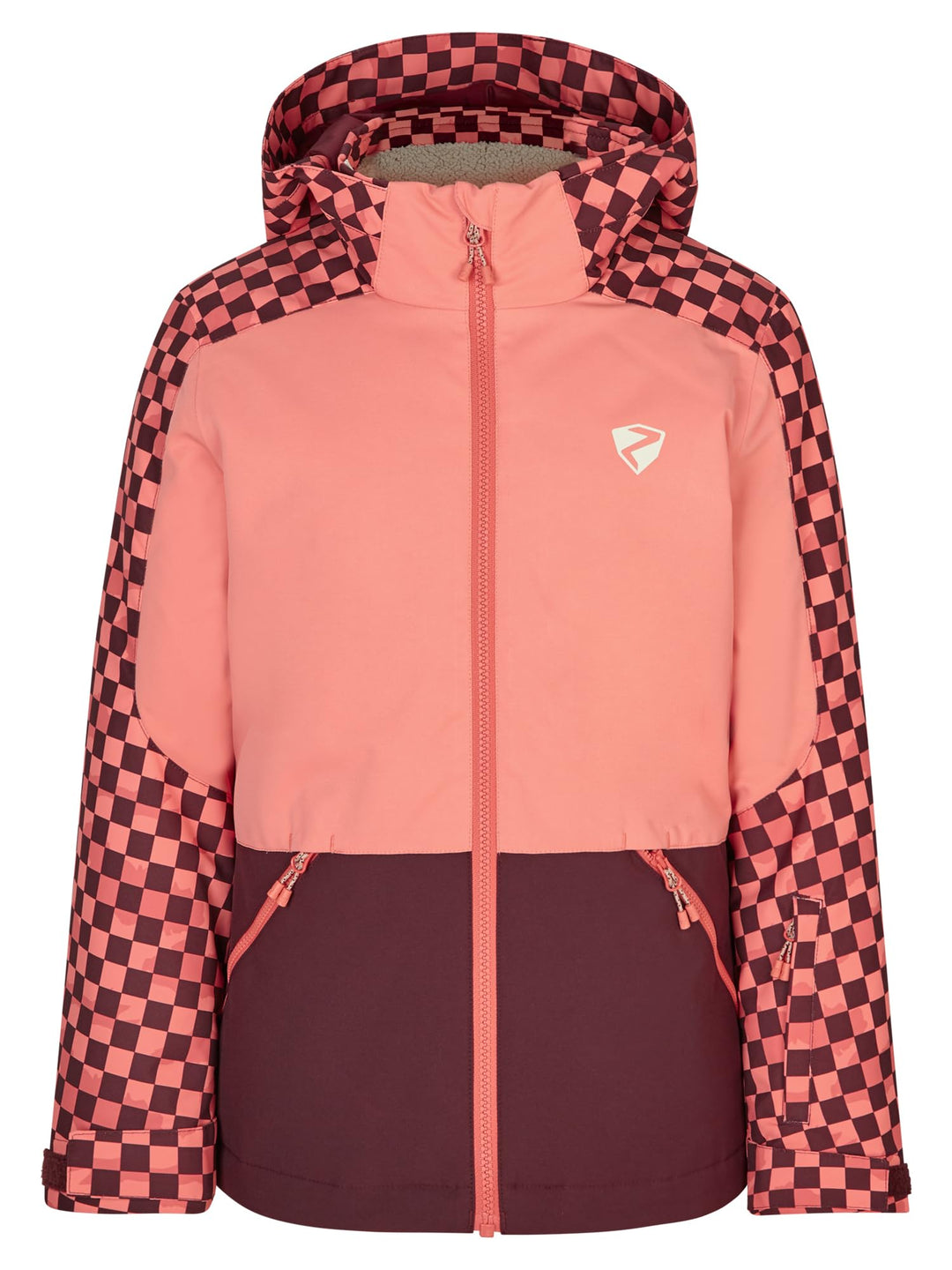 Ziener Mädchen Amely Ski-Jacke, Winterjacke | wasserdicht, winddicht, warm (1er Pack) 116 chessboard