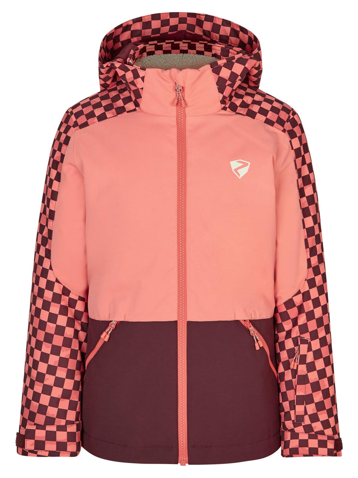 Ziener Mädchen Amely Ski-Jacke, Winterjacke | wasserdicht, winddicht, warm (1er Pack) 116 chessboard