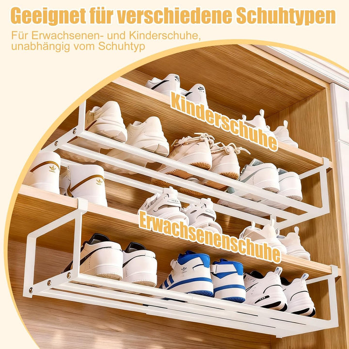 2 Stück Unterregal Hängekorb Ausziehbar - 40-70cm Verstellbares Hängendes Schuhregal Organizer im Sc