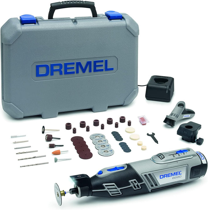 Dremel 8220 Akku Multifunktionswerkzeug 12V Set (mit 45 Zubehören und 2 Vorsatzgeräten, Variable Dre