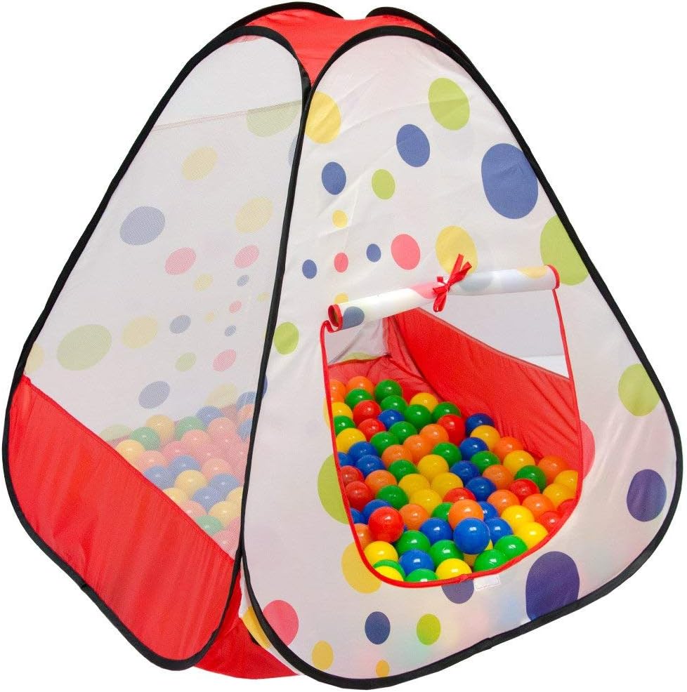 LittleTom Bällebad Kinderzelt für Drinnen & Draussen - 90x90x90 Bällebad Baby Spielecke Wohnzimmer K
