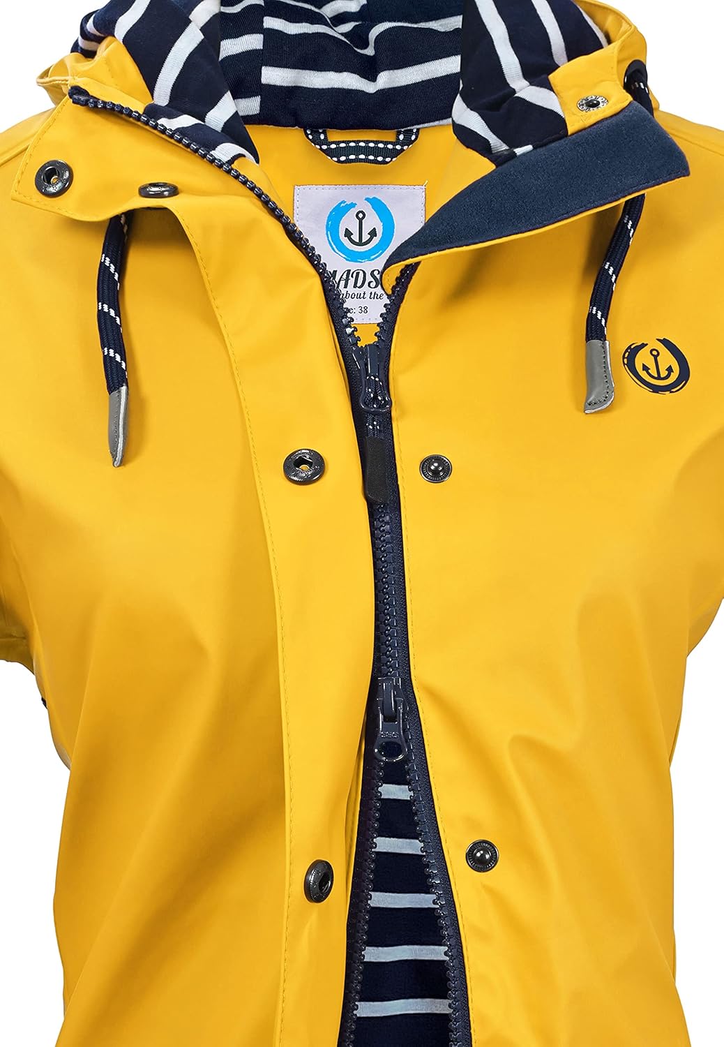 Damen Regenmantel Friesennerz 620 | halblanger wasserdichter Regenparka | winddicht mit maritimen, w