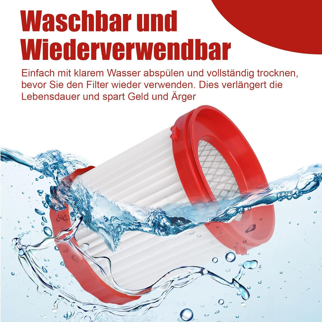 SuQurtom 2 Stück HEPA-Filter Ersatzfilter für Bosch 18V Nass-/Trockensauger (GAS18V-3/GAS18V-10L), V
