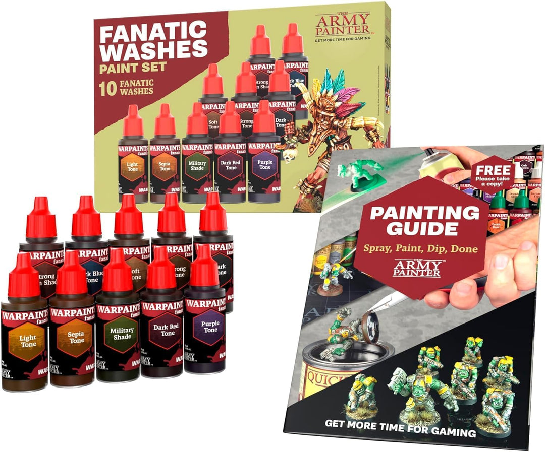 The Army Painter, Warpaints Fanatic Washes Set, Vollständiges Set von 10 Acrylfarben in 18 ml Tropff