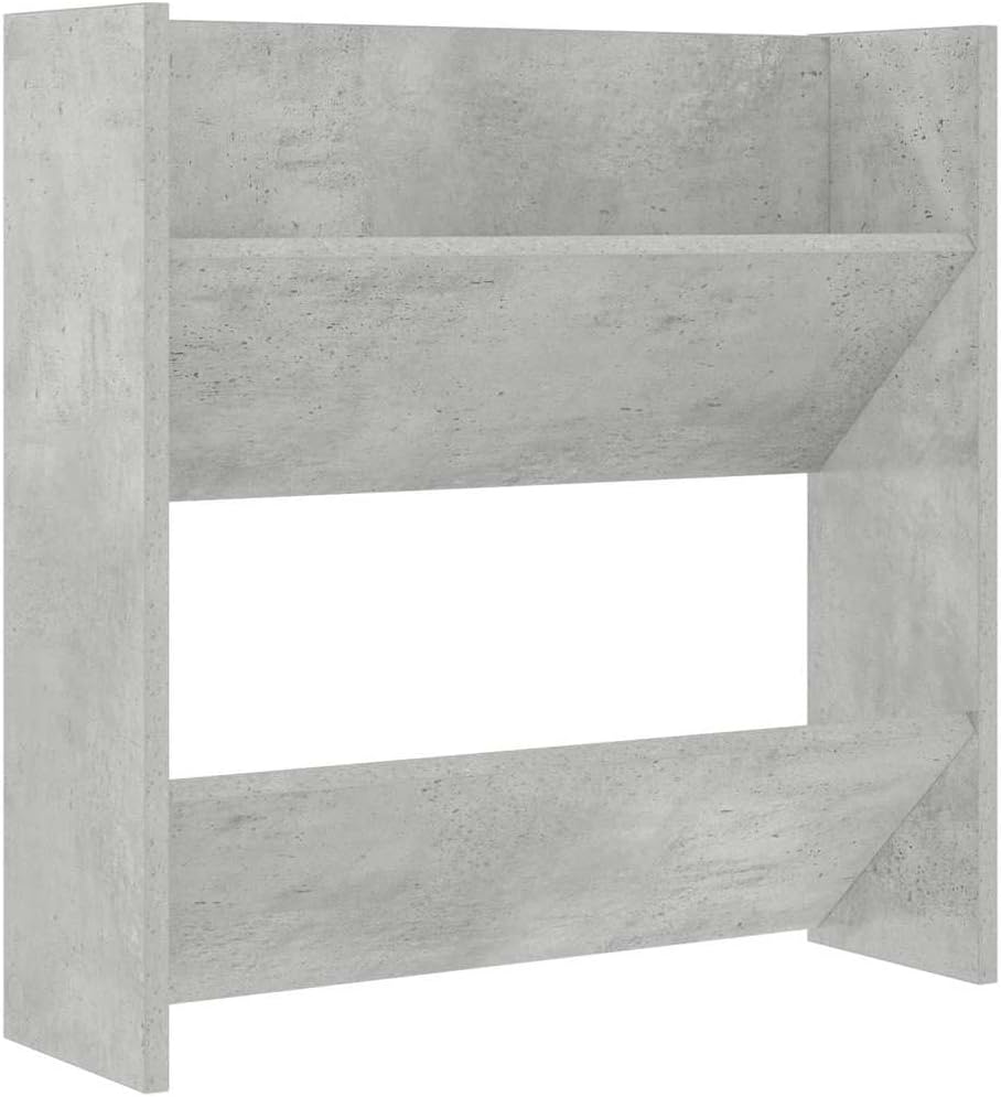 2 Stück 60x18x60 cm Wand Schuhschrank mit 2 Kippböden Schuhregal Schmal Betongrau Schuhbank Shoe Rac
