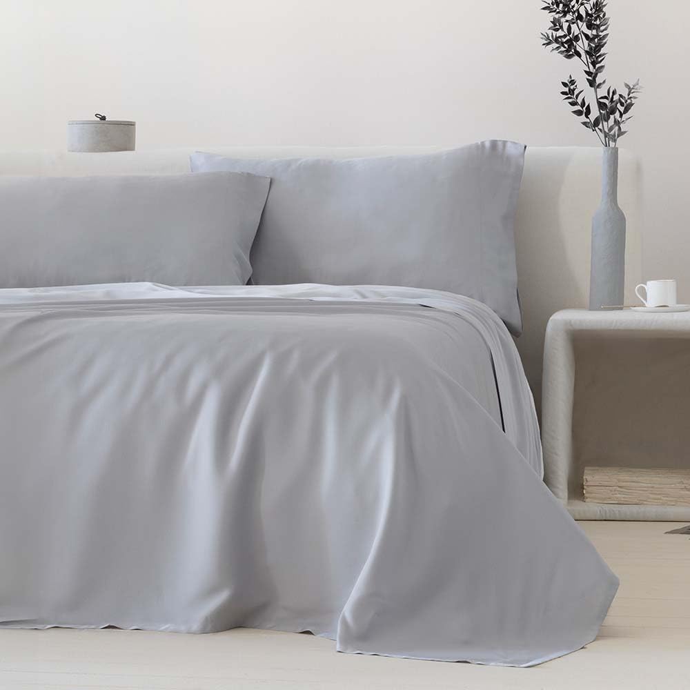 COTTON ARTean Bettwäsche-Set aus Bambus, Grau, organisch und hypoallergen, für Betten von 105 x 190/