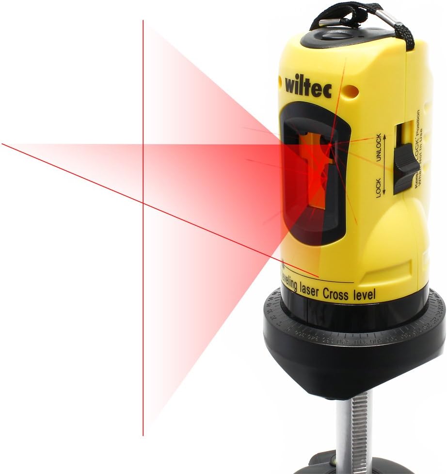 Wiltec Kreuzlinienlaser selbstnivellierend mit Stativ 1,2 m, ±0,5 mm/m genau, Rotationslaser zum Ver