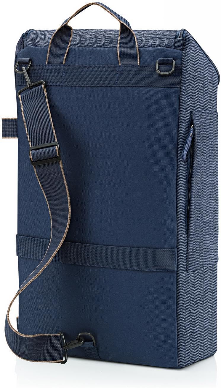 reisenthel citycruiser Set (Rack + Bag) Tasche Herringbone Dark Blue + Rack Black - Praktische Einka