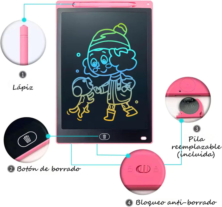 2 x Magnettafel für Kinder, 30,5 cm (12 Zoll) + Anleitung mit 100 Zeichnungen, Zaubertafel für Kinde