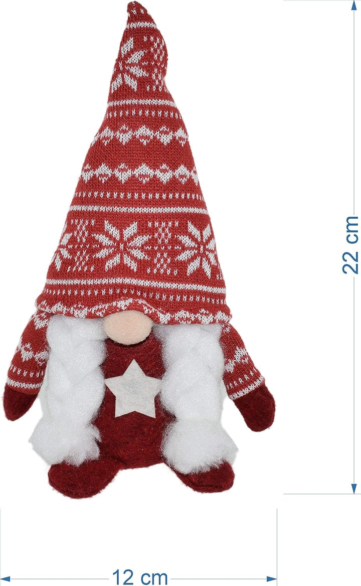 4 Stück Wichtel Figuren 22 cm · Wichtel mit Bart · Weihnachtswichtel · Wichtel mit Wintermütze · Dek