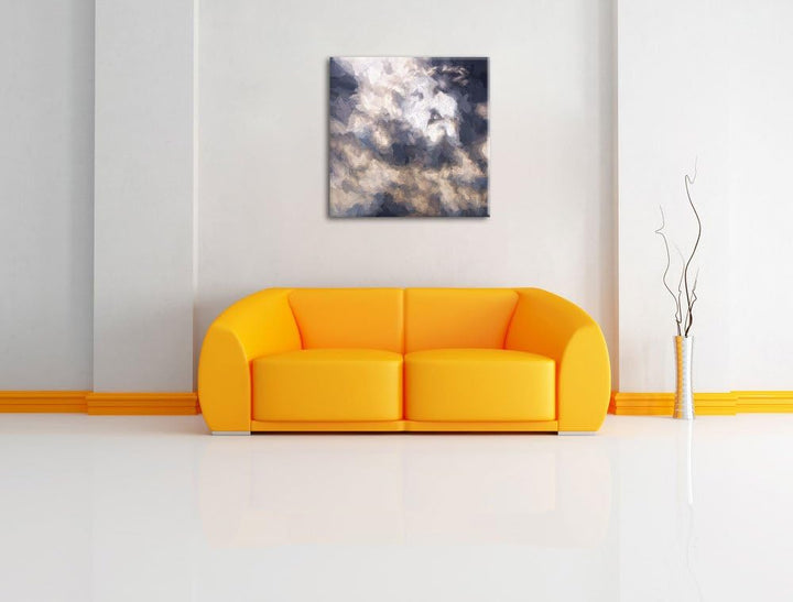 Pixxprint Das Jesusgesicht am Himmel als Leinwandbild/Grösse: 70x70 cm/Wandbild/Kunstdruck/fertig be