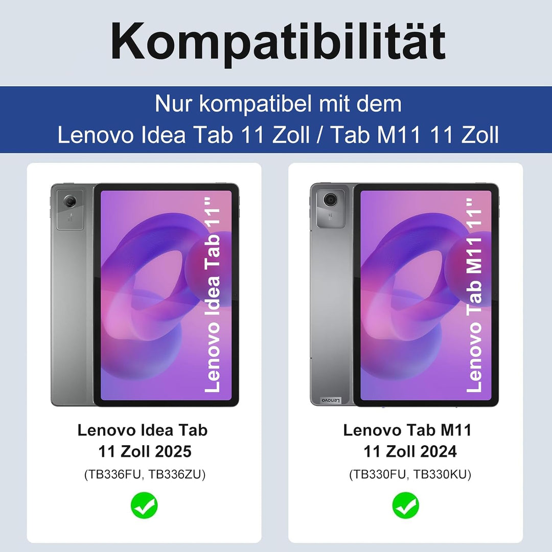 Tastatur Hülle für Lenovo Idea Tab 11 Zoll 2025/K11 Gen 2, QWERTZ Deutsches Magnetisch Abnehmbarer T