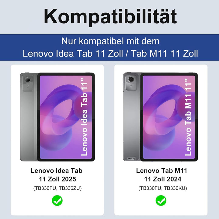 Tastatur Hülle für Lenovo Idea Tab 11 Zoll 2025/K11 Gen 2, QWERTZ Deutsches Magnetisch Abnehmbarer T