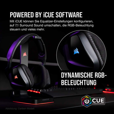 Corsair Void Elite RGB USB Gaming Headset (7.1 Surround Sound, iCUE RGB-Beleuchtung, Mikrofaser und