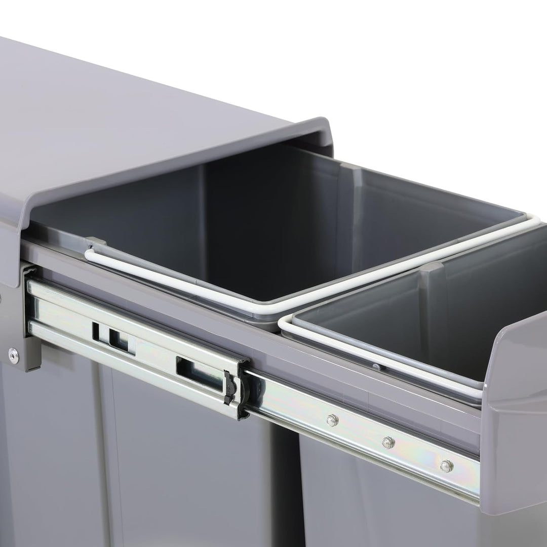 SVITA EMCombo30 Einbaumülleimer 30L (10L+20L) 2 Fächer mit Deckel Mülltrennsystem 2fach Küche Unters