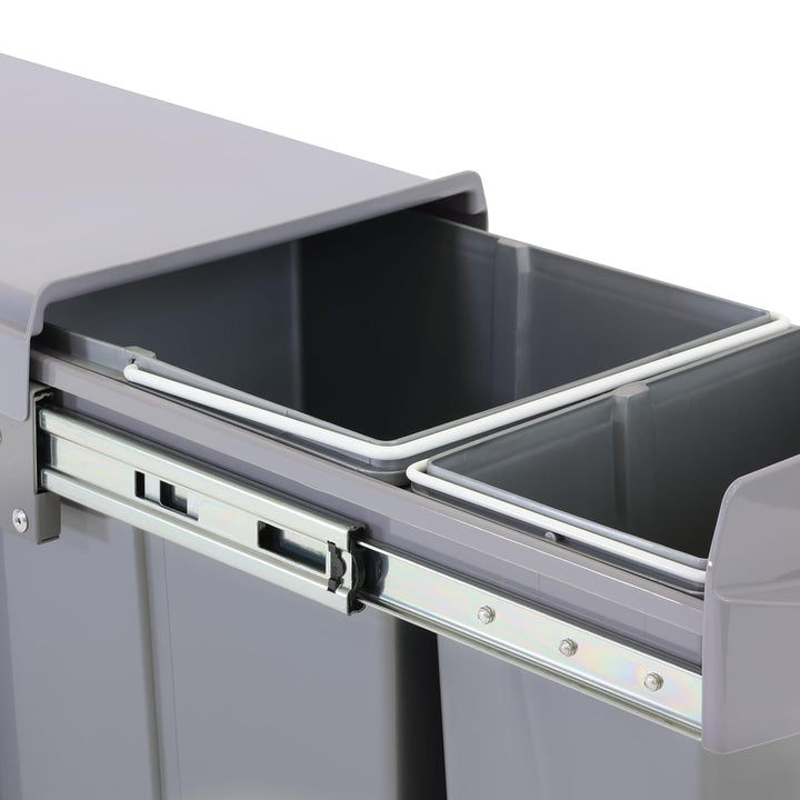SVITA EMCombo30 Einbaumülleimer 30L (10L+20L) 2 Fächer mit Deckel Mülltrennsystem 2fach Küche Unters