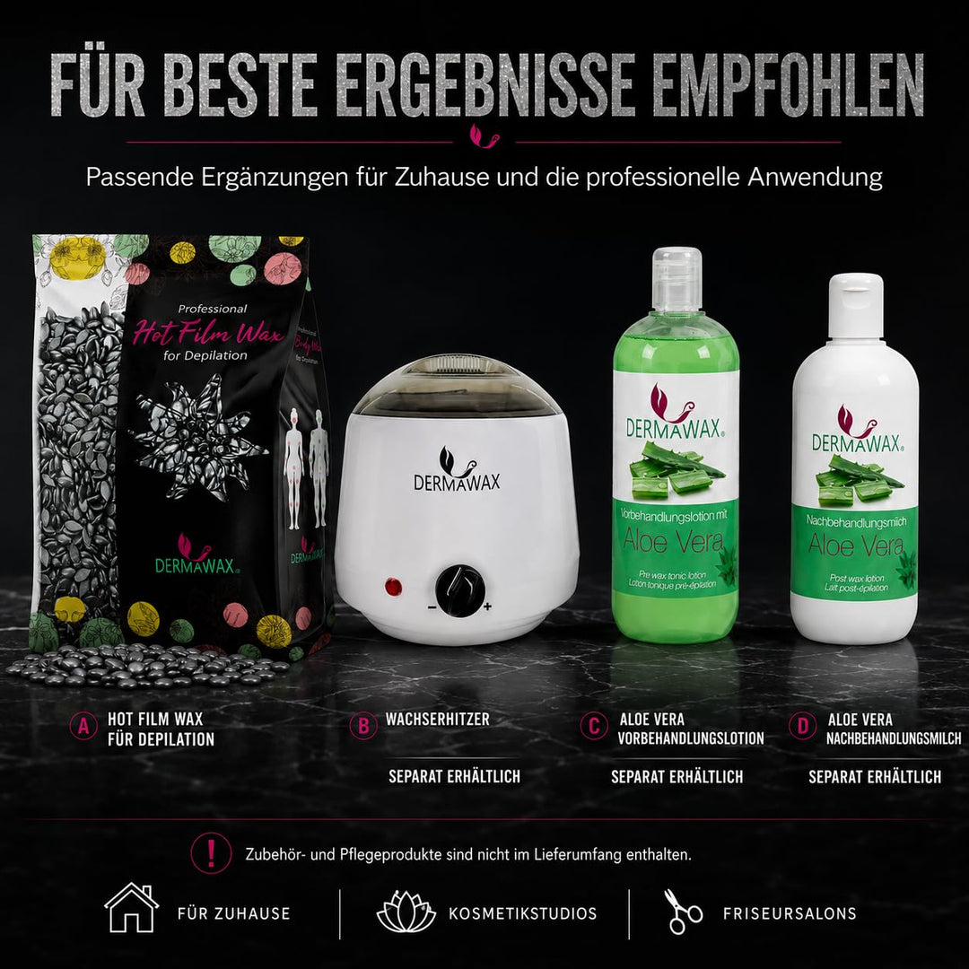 Dermawax Black 500g Wachsperlen – Starkes Heisswachs für Männer & Frauen – Entfernt Brust-, Rücken-,