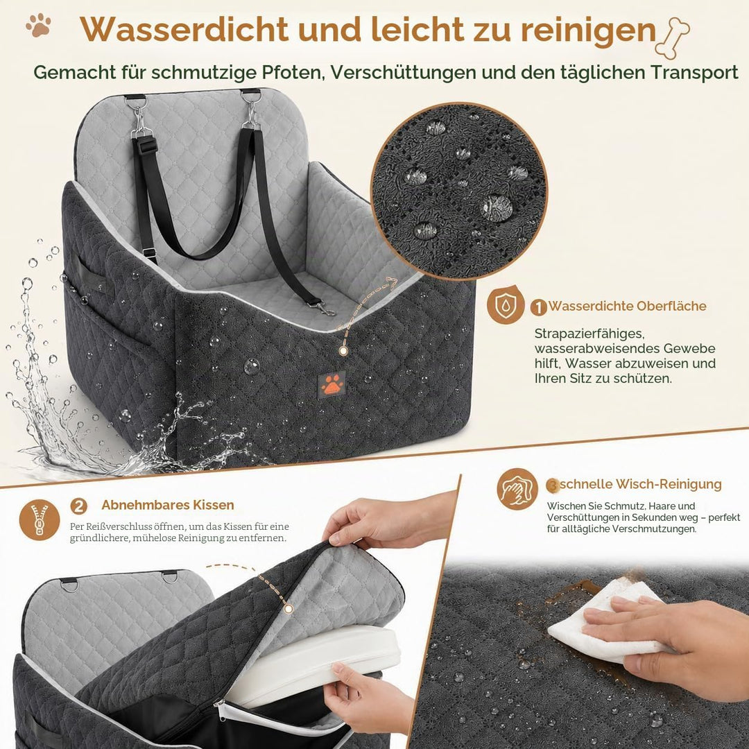 Autositze für Kleine und MittelgrossE Hunde, Welpen-Autositz mit Dickem Polster, Abnehmbarer, Waschb